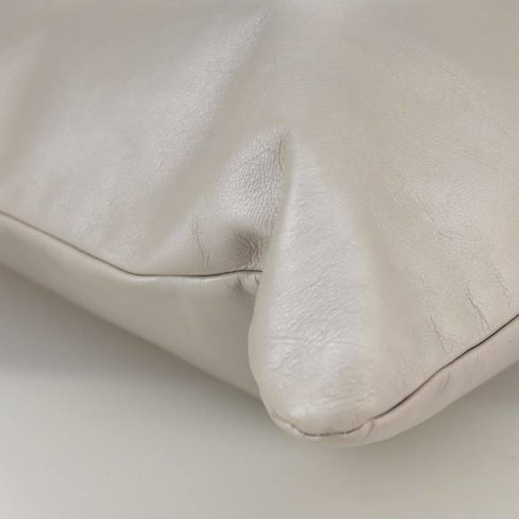 CHANEL Matelasse Hand Bag Leather Silver Light Gray Pearl CC Auth bs20615 - Picture 10 of 16